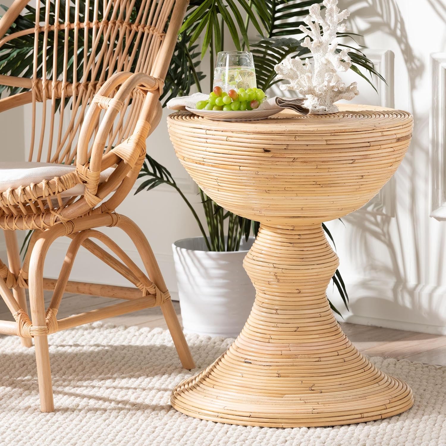 Bali & pari Brookwood Natural Rattan End Table