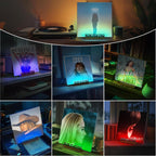 KORRTFID Now Playing Vinyl Record Stand, Light Up Vinyl Record Display Stand with 7- Color Changing Lights, Multi Color Light with Fingerprint-Proof Acrylic Letters (Black letters)