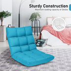 MAT EXPERT 14-Position Floor Chair, Floor Gaming Chair w/Resilience Sponge, Alloy Steel Frame, Padded Bed Couch Recliner, Floor Chair with Back Support for Reading, Meditating (Peacock Blue)