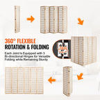 VEVOR Room Divider, 6 Panel Japanese Room Divider, Wood Folding Privacy Screen Indoor, Partition Dividers Portable Decoration Screens, for Room Separation Home Office Restaurant & Bedroom(Natural)