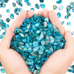 QICQDRAM Crushed Shells for Crafts About 1LB (405g/14.28oz) Small Natural Crushed Shells Bulk for Crafts DIY Beaching Wedding Decoration Vase Fillers (Light Blue)