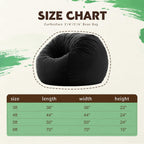 ZurNesfure Bean Bag Chairs for Adults 3FT Large Bean Bag Chair Memory Foam Filled Lazy Sofa with Removable Washable Cover Beanbag for Living Room Bedroom Dorm (Black, Medium)