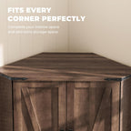 Dripex 71" Brown Farmhouse Corner Pantry Cabinet with LED Light, Tall Storage Cabinet with Doors & Adjustable Shelves, Food Pantry for Kitchen, Living Room, Dining Room