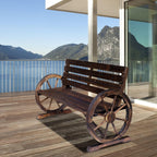 Wheel Bench 2-Person Outdoor Patio with Carbonized Finish and 550 lb Capacity