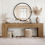 Epecoya Extra Long Console Tables for Entryway, 94.5 Inch Wooden Couch Table Behind Sofa Modern, Large Farmhouse Hallway Table for Living Room, Entrance, Entry Way, Natural Oak Brown