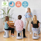 ECR4Kids Active Storage Wobble Stool, 18in Seat Height, Childrens Furniture, Light Grey