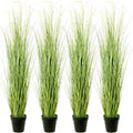 4 Pack 4 ft Tall Artificial Grass Plant Fake Pampas Grass in Pot Large Faux Floor Plants Potted Artificial Greenery for Indoor Outdoor Garden Home Bathroom Office Room Housewarming Wedding Decoration