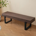 59" Dining Bench, Farmhouse Indoor Kitchen Table Benches, Industrial Shoe Bench, Entryway Benches, Black + Dark Walnut