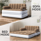 YITAHOME Queen Size Air Sofa Bed Mattress with Headboard and Pump, Blow Up Couch Inflatable Bed for Home Living Room, 79" x 60" x 25" (Expanded Size, Brown)