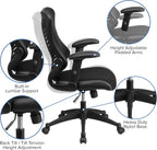 Flash Furniture Kale High Back Designer Black Mesh Executive Swivel Ergonomic Office Chair with Adjustable Arms