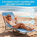 Outdoor Chaise Lounge with Detachable Pillow, Reclining Folding Chair with 5-Position Adjustable Back, Portable Tanning Chair for Beach, Pool, Lawn, Breathable Mesh Seat, No Assembly
