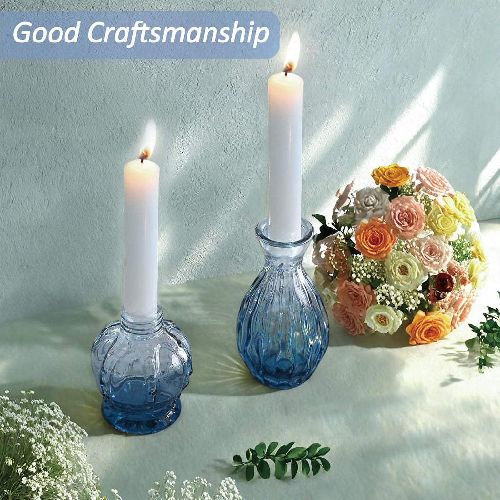 Glass Bud Vases Set of 36PCS, Small Flower Vases for Wedding Centerpiece Table Decoration, Vintage Vase in Bulk for Flower Arrangements, Mini Vase for Birthday Party, Festival Home Decor, Blue
