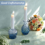 Glass Bud Vases Set of 36PCS, Small Flower Vases for Wedding Centerpiece Table Decoration, Vintage Vase in Bulk for Flower Arrangements, Mini Vase for Birthday Party, Festival Home Decor, Blue