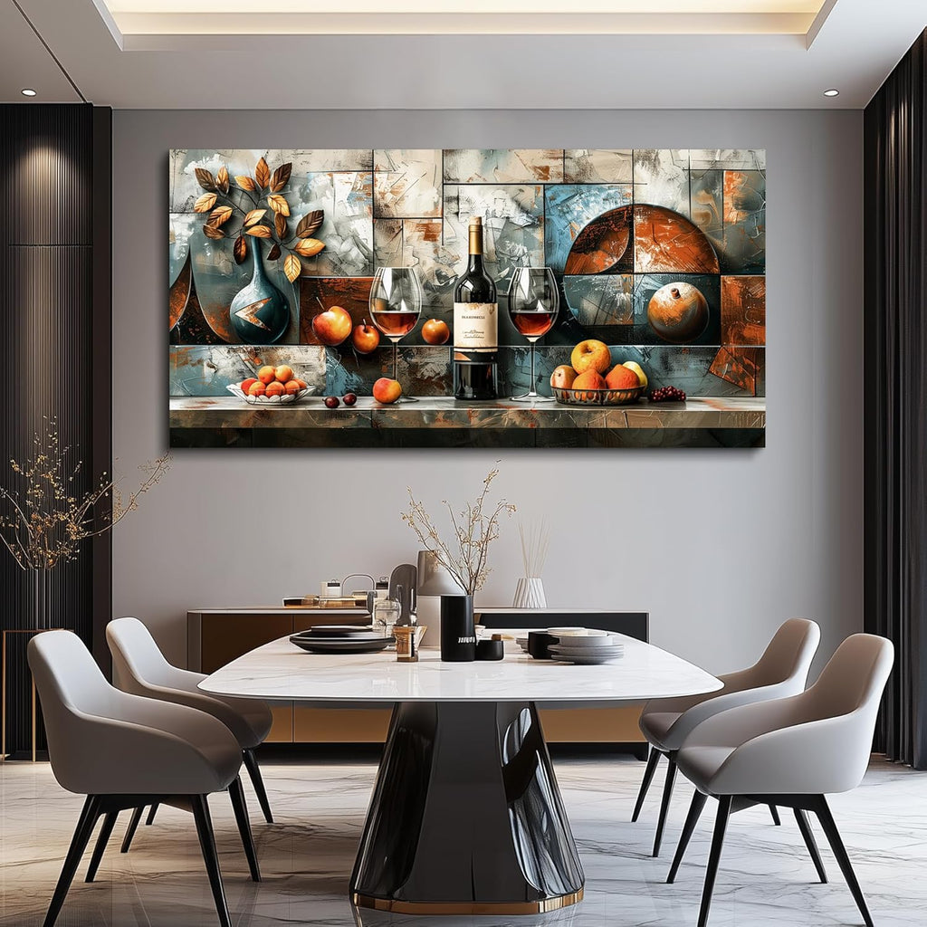 hyidecorart Wine Glass Fruit Modern Painting Wall Art For Kitchen Wall Decor For Living Room Dining Room Decorations Liquor Still Life Canvas Prints Artwork Bar Pub Posters Home Decor Ready to Hang