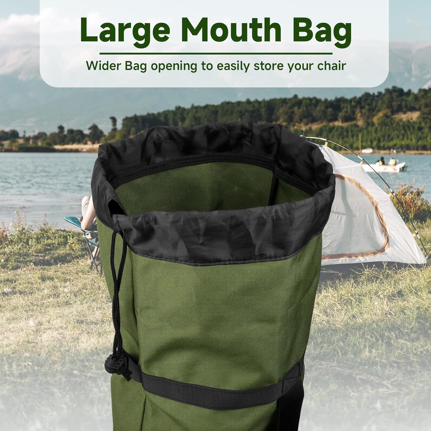 Xxerciz Camping Chair Replacement Bag 48 Inches Folding Chair Carry Bag with Adjustable Shoulder Strap Nylon Storage Tent Bag Heavy Duty Chair Bag for Travel Camping Sports (Exclude Chair)