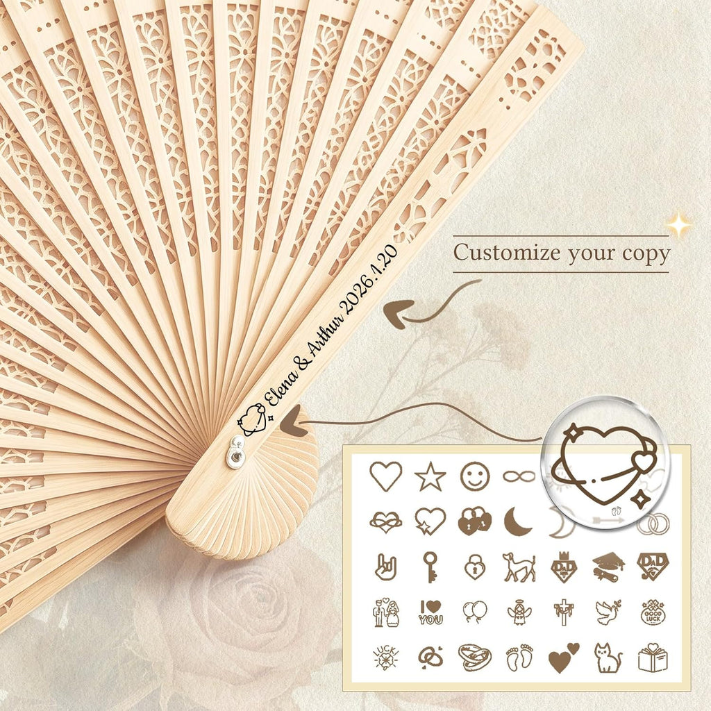 Personalised Wedding Hand Fans – Custom Engraved hand fans, perfect for weddings and graduation ceremonies (1)
