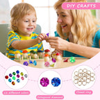 Chalyna 70 Pcs Acrylic Gem Alloy Gold Round Decor Set with Gift Bag for Birthday Party Supplies 7.9 x 11.8 Inch