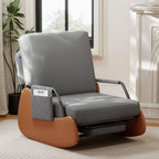 Furniliving Modern Glider Rocking Chair, Upholstered Nursery Glider Chair with Adjustable Recline & Retractable Footrest, Comfortable Lounge Chair for Mom Nursery Living Room Bedroom (Dark Grey)