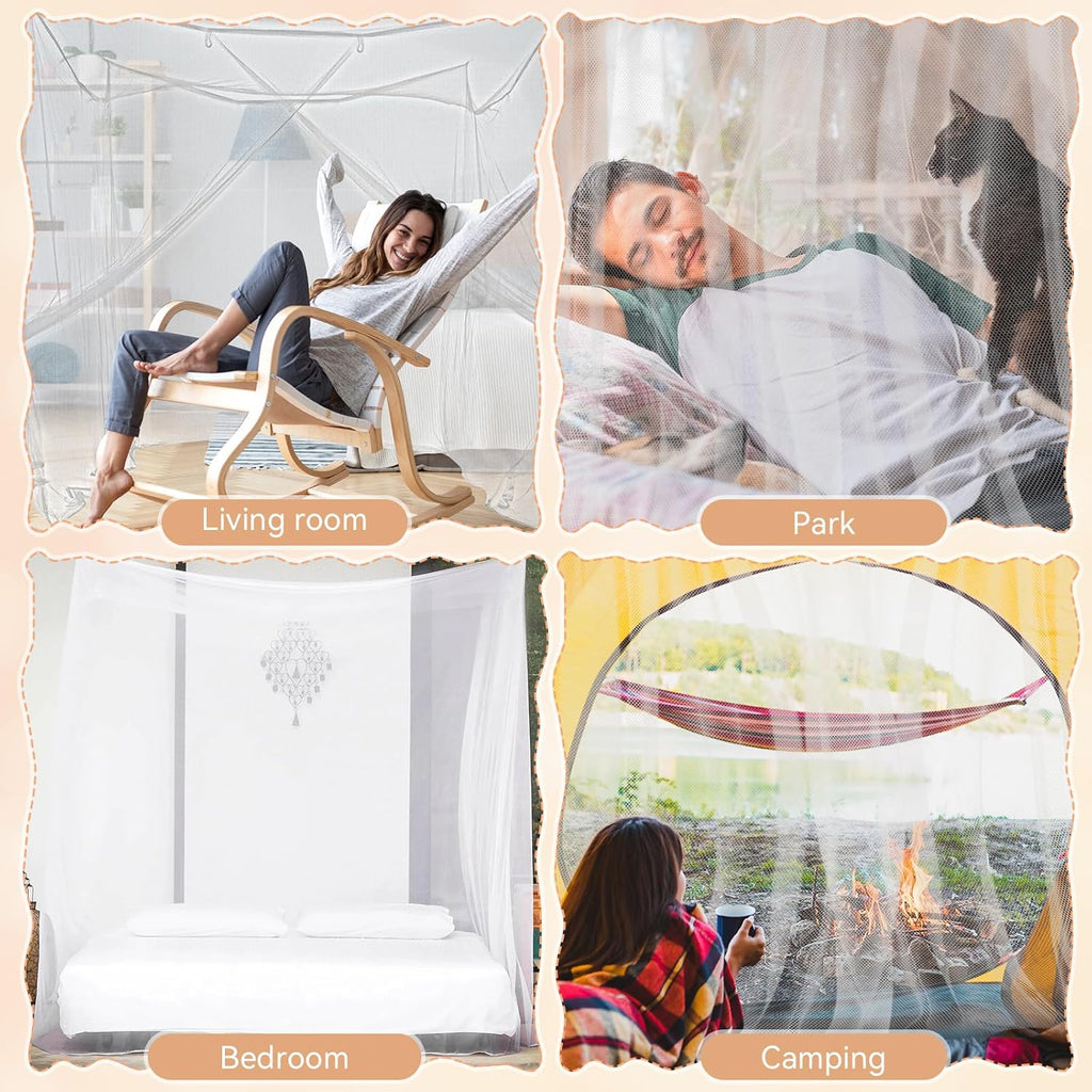 Mosquito Net for Bed Mosquiteros Cameros para Cuba One Side Opening White Bed Canopy Netting for Bedroom Camping Outdoor Travel (L75 X W35 X H63 Inch)