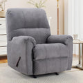 CANMOV Rocker Recliner Chair, Soft Fabric Manual Recliner Chair with Overstuffed Back and Arms, Single Sofa Nursery Rocking Chairs for Living Room, Grey