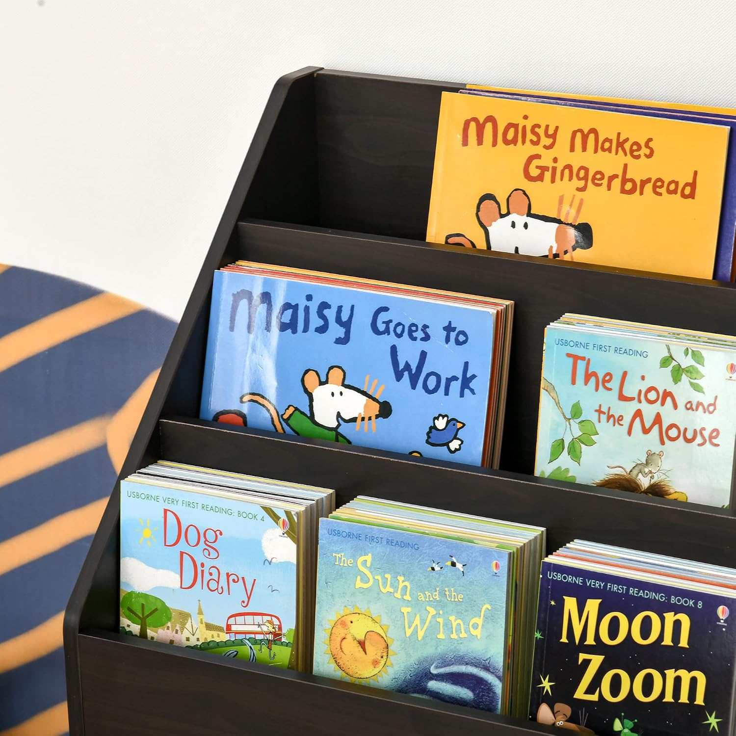 Bookcase Multi Shelf Rack Organizer with Storage Drawer for Books, Playroom, Brown