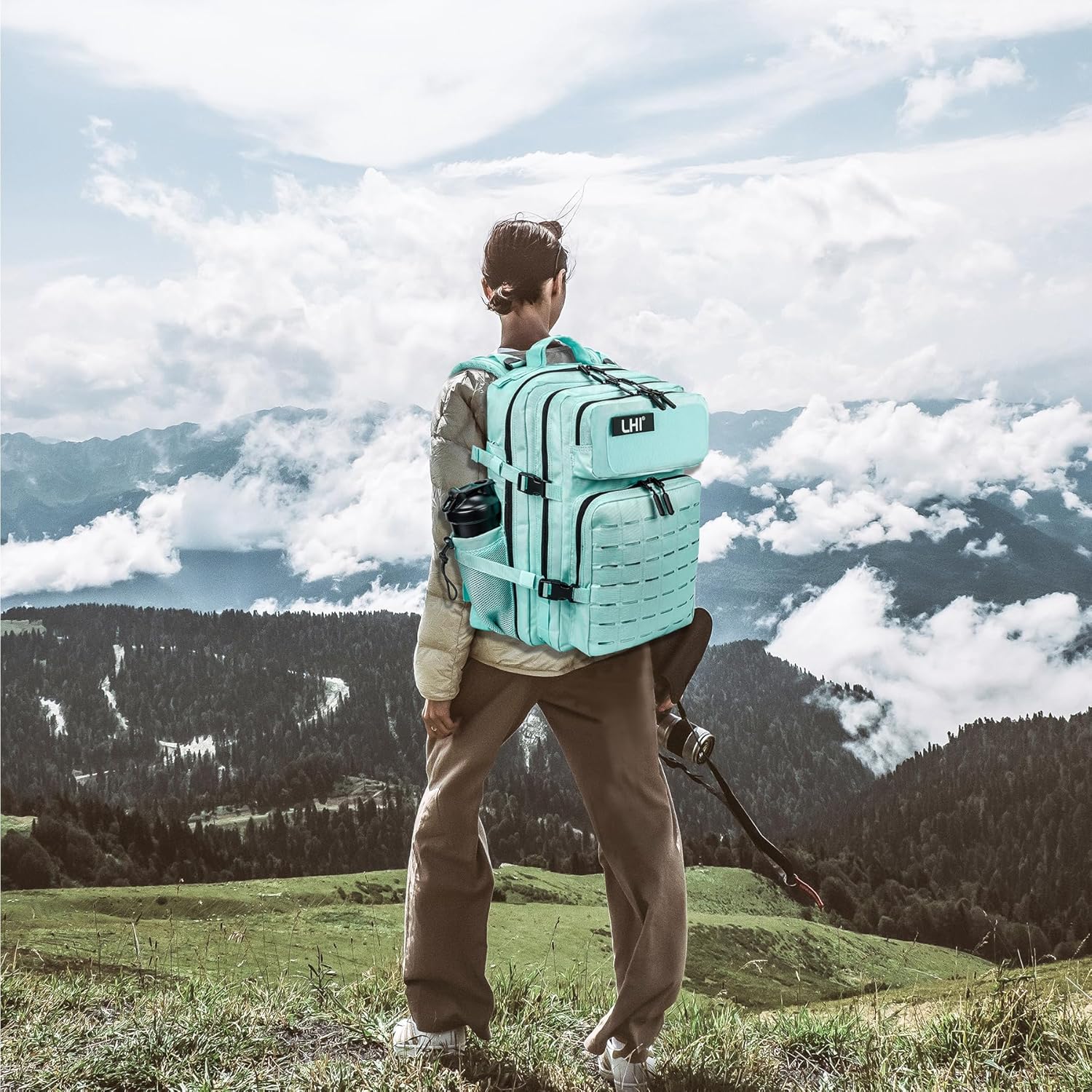 LHI Tactical Military Backpack for Men 25L/45L Large Molle Army Assault Pack 3 Day Hiking Rucksack With Bottle Holder