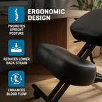 Ergonomic Office Kneeling Chair, Height Adjustable Stool with Thick Foam Cushions and Smooth Gliding Casters to Improve Posture and Relieve Pain, Multifunctional Design for Home and Office