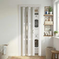 30 x 80 in Double-Layered Paneled Acrylic and PVC/Vinyl Accordion Folding Door