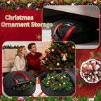 Wreath Storage Bag 24", Christmas Hanging Wreath Storage Container,Heavy-Duty Carrying Handles, Artificial Door Wreaths or Holiday Ornament Organziers,Black
