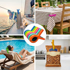 Large Beach Towel Clips for Beach Chairs, 6 Pcs Heavy Duty Towel Holder for Cruise Essentials, Clothes Pins to Beach Must Haves, Vacation Accessories for Lounge & Pool Chair Clips, Fort Clips