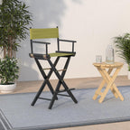 Casual Home 30" Director's Chair Black Frame-with Olive Canvas, Bar Height