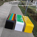 Curved Backless Outdoor Bench Clearance Weatherproof Garden Porch Benches with Oiled Finish Never Deformation or Fade Ideal for Porch Pool Garden Lawn(Yellow,150cm/59in)