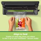 FoodSaver Pint Pre-Cut Vacuum Seal Bags, Easy Use Vacuum Storage Bags, Align to Seal and Tear to Open Vacuum Sealer Storage Bags, 108 Pack