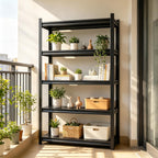 78''H Metal Bookshelf, 5-Tier Bookshelve, Heavy Duty Steel Bookcases, Large Storage Capacity Adjustable Tall Industrial Bookshelf for Living Room, Bedroom and Library, Black (78''Hx36''Wx12''D)
