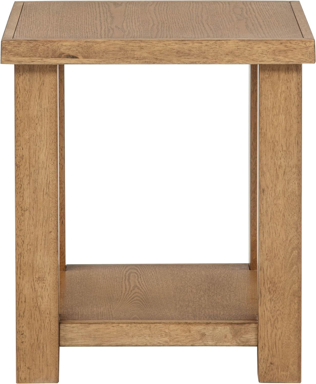 Coaster Home Furnishings - Beasley - Wood - End Table with Square Top, Lower Shelf, and Natural Grain - Living Room - 18-Inch - Golden Oak - 723327