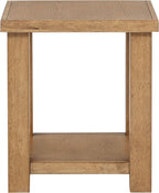 Coaster Home Furnishings - Beasley - Wood - End Table with Square Top, Lower Shelf, and Natural Grain - Living Room - 18-Inch - Golden Oak - 723327