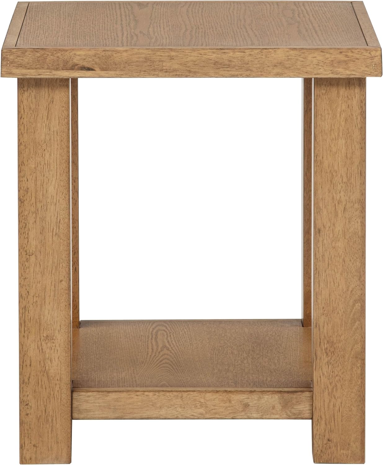 Coaster Home Furnishings - Beasley - Wood - End Table with Square Top, Lower Shelf, and Natural Grain - Living Room - 18-Inch - Golden Oak - 723327