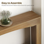 YATINEY Narrow Console Table, 5.9'' Thin Entryway Table, Behind Couch Table for Small Spaces, Small Farmhouse Hallway Table, for Living Room, Hallway, Foyer, Light Walnut CT19VV