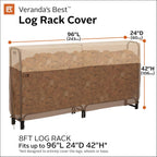 Classic Accessories Veranda's Best Waterproof Log Rack Cover, 96 x 24 x 42 Inch