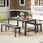 Moccha HDPE Outdoor Bench, 55" Patio Bench with Slatted Seat &750 Lbs Capacity, Weatherproof Outside Seating Furniture, 2-3 People Backless Garden Bench, Loveseat for Entryway, Porch, Lawn & Backyard