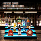FAHKNS Lighted Liquor Bottle Display, 3 Tiers 40 Inch Acrylic LED Bar Shelf with App Control, Commercial Grade Large Illuminated Liquor Bottle Stand for Home Bar, Club, KTV, Hotel Decoration