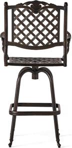 Christopher Knight Home Avon Outdoor Cast Aluminum Bar stool, Shiny Copper