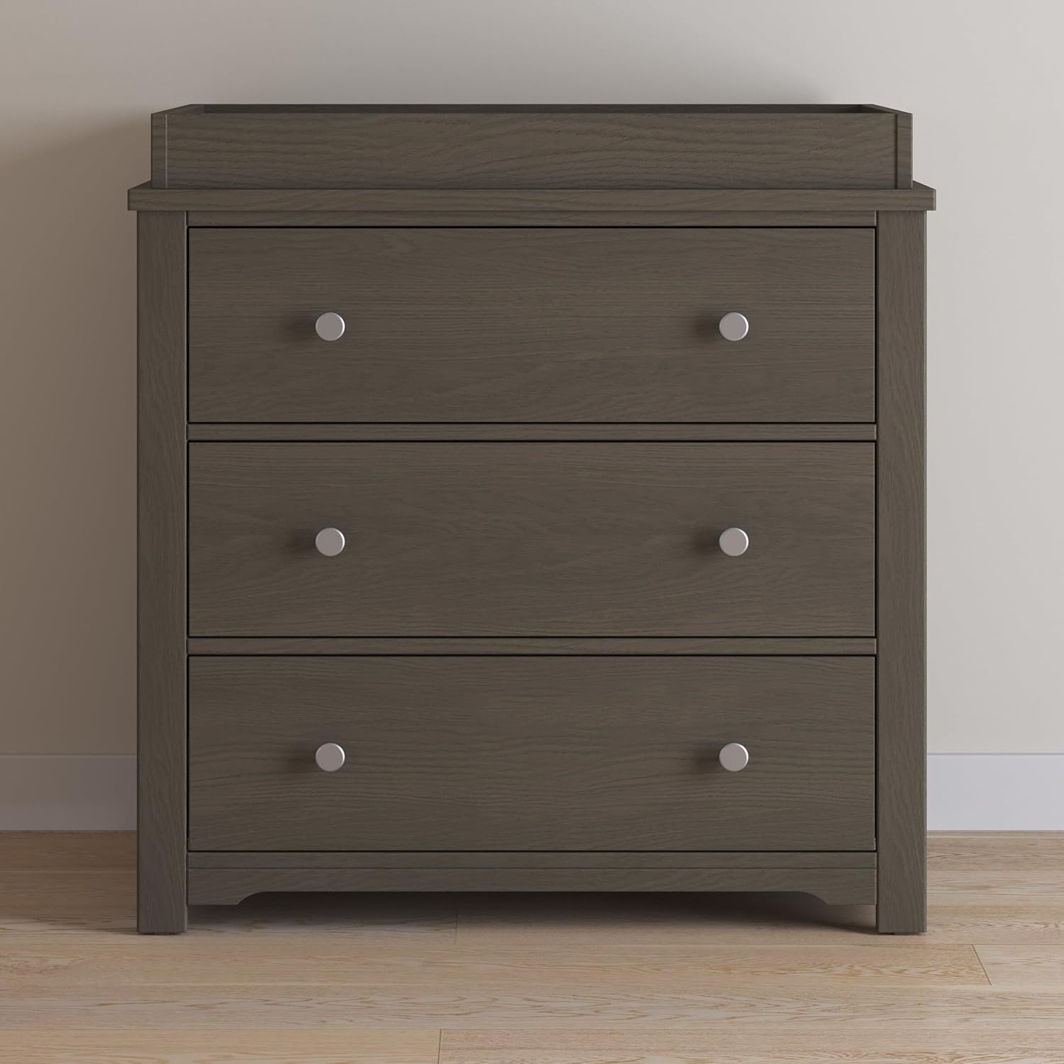 Child Craft Hampton Toddler Bed and Dresser Bedroom Furniture Set, 2 Piece, Low to Ground Design (Dapper Gray)