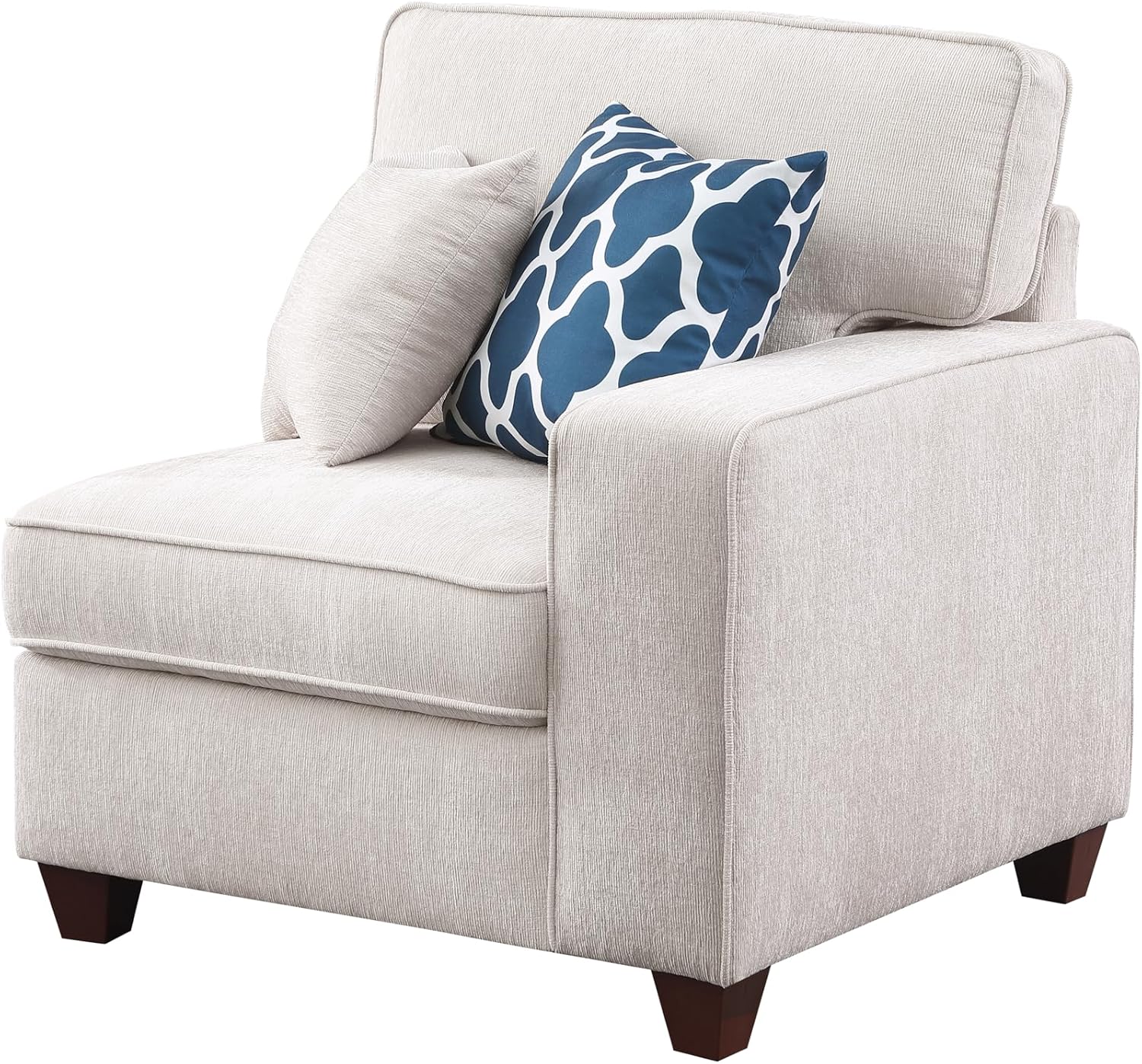 Ball & Cast 127" L-Shaped Sectional Couches for Living Room with Movable Ottoman,2 Cup Holders & USB Ports,7 Seat Chenille Upholstered Sofa W/6 Throw Pillows & Hidden Storage Box,DIY Combination,Beige
