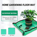 1SET 29" PE Plant Mat & 3PCS Iron Tool Set - Waterproof Repotting Kit for Succulent Gardening, Green