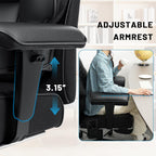 HOFFREE 500lbs Big and Tall Office Chair for Heavy People Executive Desk Chair with Adjustable Lumbar Support Comfy Wide Office Chair,Adjustable Padded Armrest,PU Leather,Black