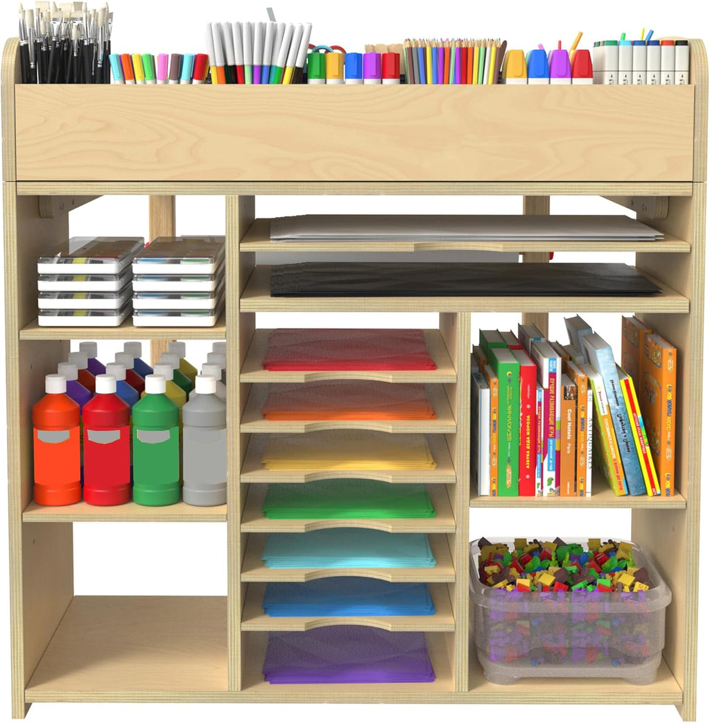 GDLF Kids Art Table and Chairs Set, Craft Desk with Large Storage and Portable Art Supply Organizer for Children Ages 8-12, 47" L x 30" W