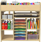 GDLF Kids Art Table and Chairs Set, Craft Desk with Large Storage and Portable Art Supply Organizer for Children Ages 8-12, 47" L x 30" W