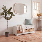 SAFAVIEH Home Collection – Damien Ivory 6-Drawer Storage Bench, Mixed-Material Cottage Design, Fully Assembled (AMH5701K)