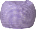 Flash Furniture Dillon Small Bean Bag Chair for Kids and Teens, Foam-Filled Beanbag Chair with Machine Washable Cover, Lavender Polka Dot | Refillable, Durable Cover, Indoor Use, All Ages